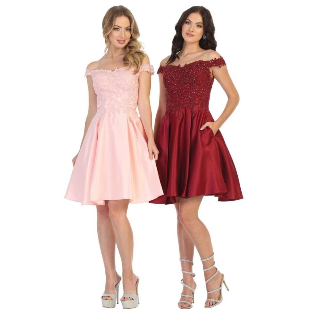 Burgundy Dama Dresses for Quinceañera Style By May Queen MQ1766
